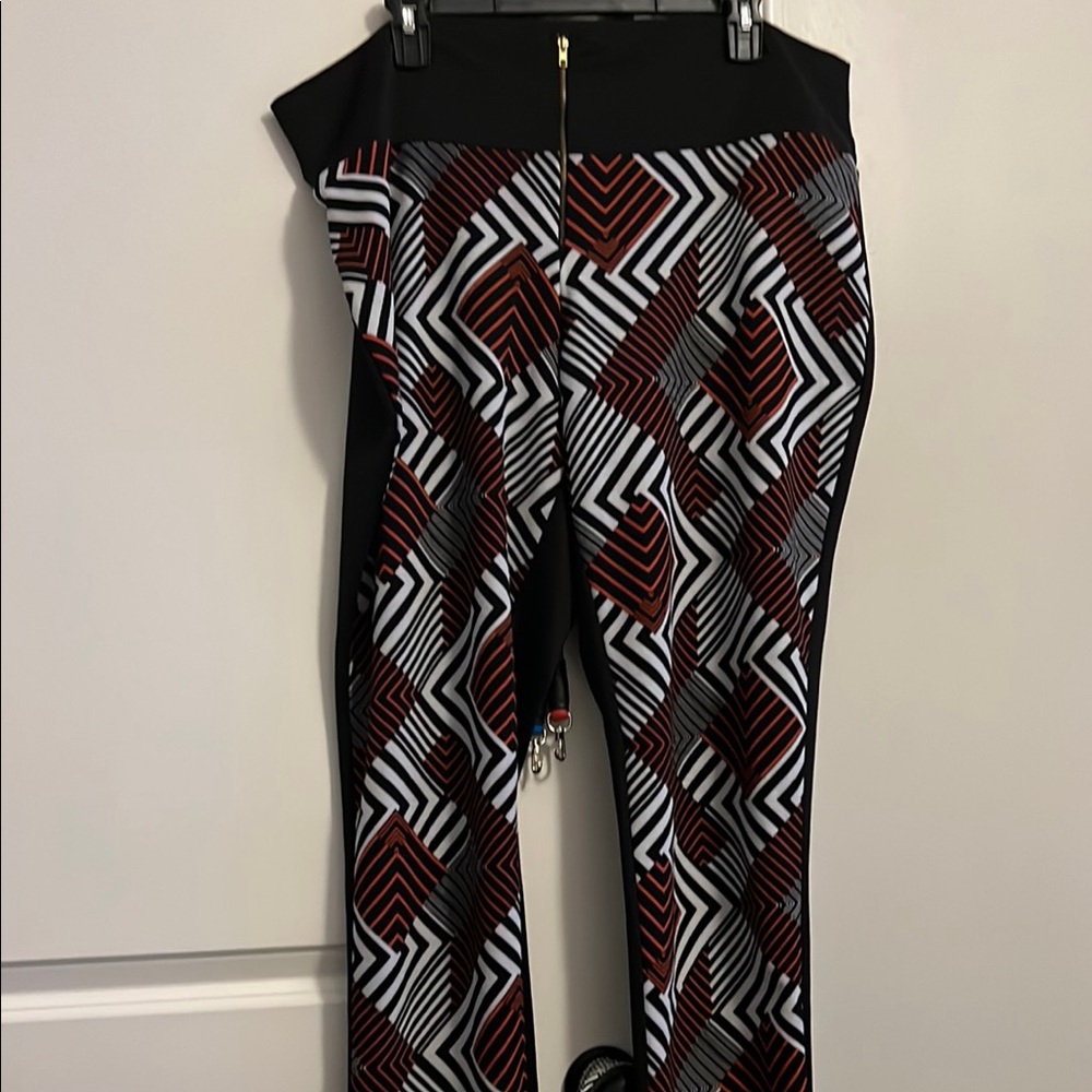 Geometric Black and Red Women's Pants